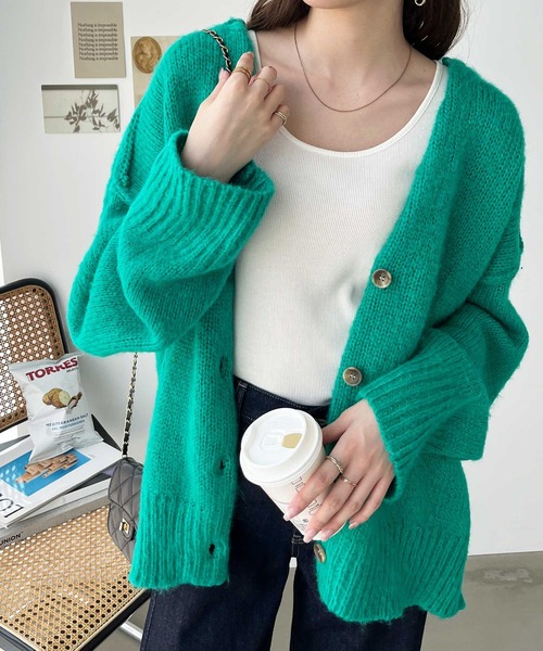 GeeRA 「GeeRA」 ニットカーディガン X-LARGE ベージュ レディース - 画像 (3)