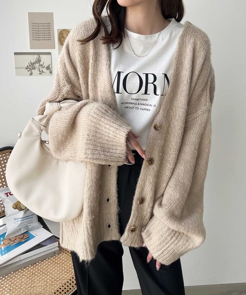 GeeRA 「GeeRA」 ニットカーディガン X-LARGE ベージュ レディース - 画像 (5)