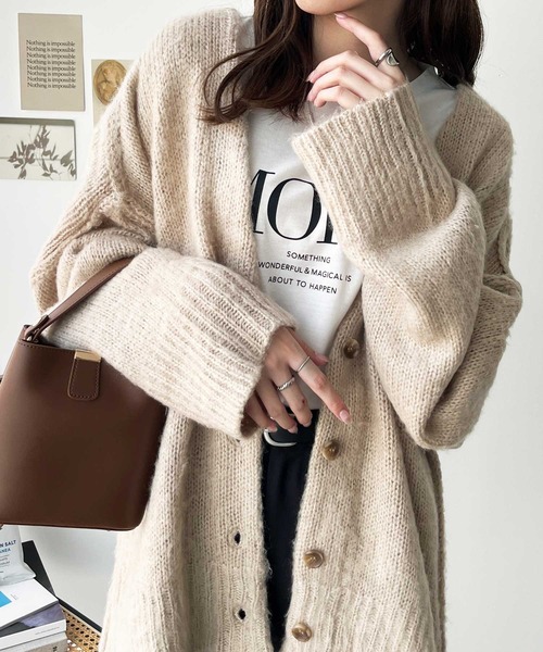 GeeRA 「GeeRA」 ニットカーディガン X-LARGE ベージュ レディース - 画像 (6)