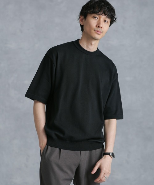 NANO universe 「NANO universe」 半袖ニット L ブラック メンズ - 画像 (3)