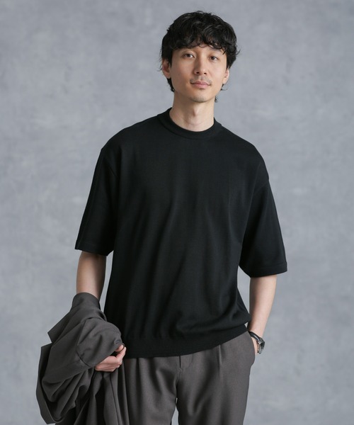 NANO universe 「NANO universe」 半袖ニット L ブラック メンズ - 画像 (5)