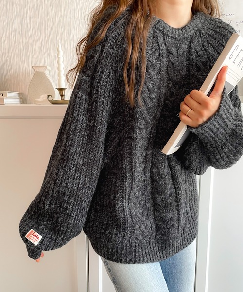 Java 「Java」 長袖ニット LARGE ホワイト レディース - 画像 (4)