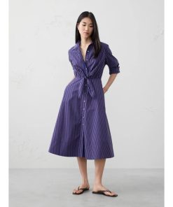 BANANA REPUBLIC ワンピース FACTORY STORE　　カフド タイフロント ミディ シャツワンピース