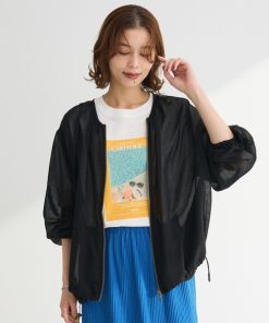 Green Parks ブルゾン アウター イージーケアシアーボイルシャツブルゾン レディース