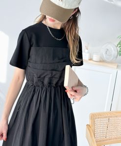 classicalelf 「classicalelf」 半袖ワンピース MEDIUM ブラック レディース