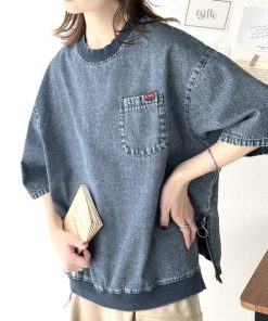 Java 「Java」 半袖Tシャツ MEDIUM インディゴブルー レディース