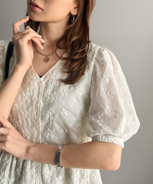 classicalelf 「classicalelf」 半袖ブラウス MEDIUM ホワイト レディース