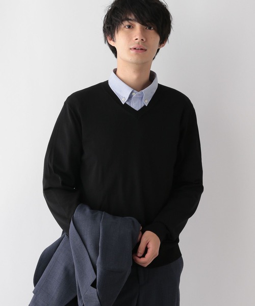 GLOBAL WORK 「GLOBAL WORK」 Vネックニット MEDIUM グレー メンズ - 画像 (4)