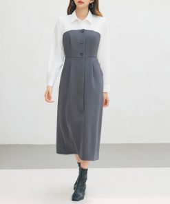 SAISON DE PAPILLON ワンピース ドッキングビスチェワンピース