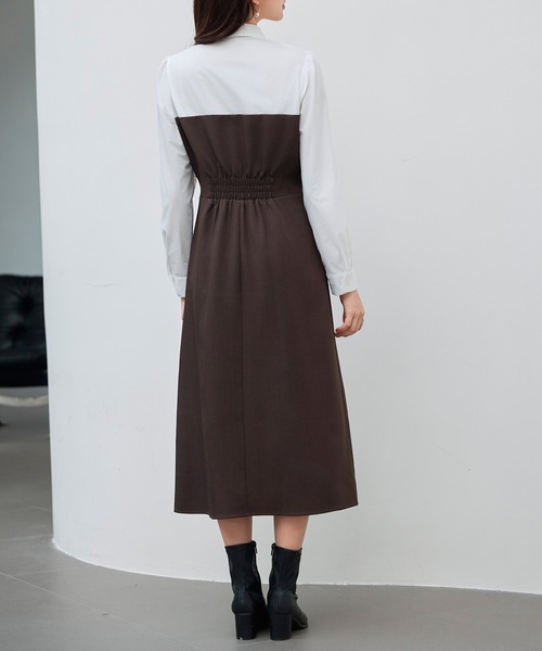 SAISON DE PAPILLON ワンピース ドッキングビスチェワンピース - 画像 (6)