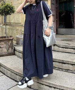 U.S. POLO ASSN. 「U.S. ASSN.」 半袖ワンピース FREE ネイビー レディース