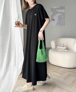 Java 「Java」 半袖ワンピース LARGE ブラック レディース