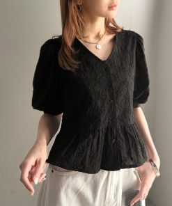 classicalelf 「classicalelf」 半袖ブラウス X-LARGE ブラック レディース