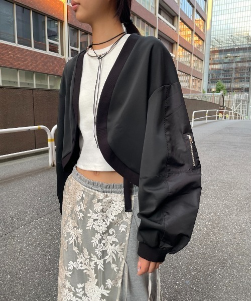 AIC. カーディガン MA-1ショートボレロ レディース - 画像 (2)