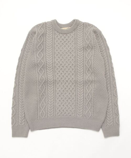 NANO universe 「NANO universe」 長袖ニット L グレー メンズ - 画像 (2)