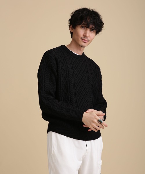 NANO universe 「NANO universe」 長袖ニット L グレー メンズ - 画像 (3)