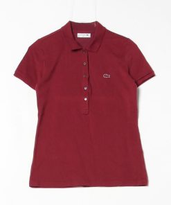LACOSTE 「LACOSTE」 ワンポイント半袖ポロシャツ 36 レッド メンズ