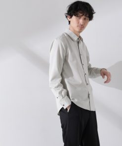 NANO universe 「NANO universe」 長袖シャツ M ライトグレー メンズ