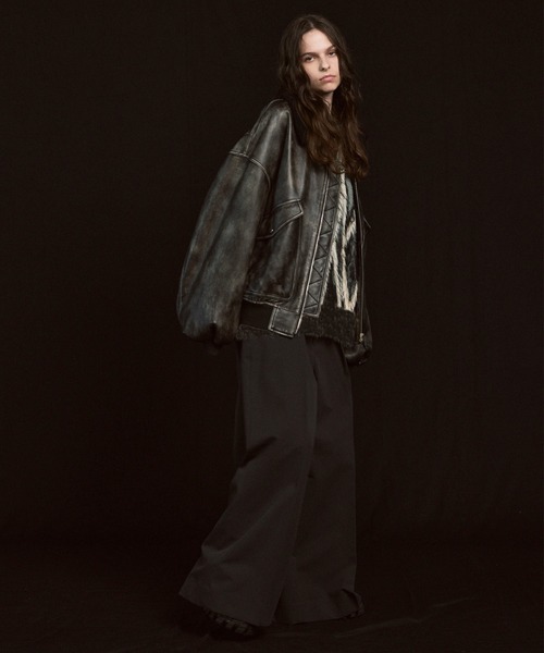 MAISON SPECIAL セーター ニット 「UNISEX」7G Shaggy Jacquard Diamond Pattern Argyle Prime-Over Crew - 画像 (5)