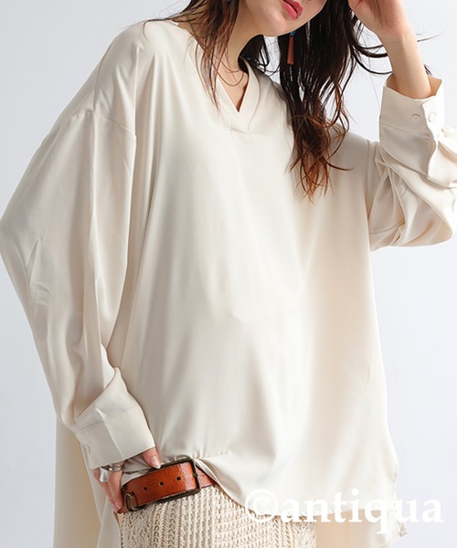 antiqua 「antiqua」 「patterntorso」長袖ブラウス P ブルー レディース - 画像 (4)