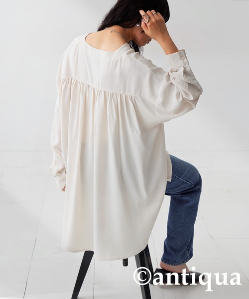 antiqua 「antiqua」 「patterntorso」長袖ブラウス P ブルー レディース - 画像 (5)