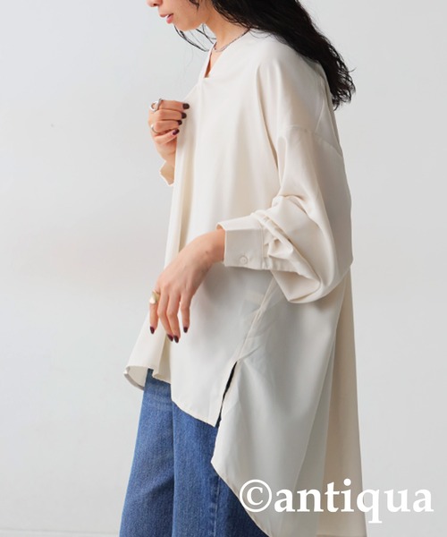 antiqua 「antiqua」 「patterntorso」長袖ブラウス P ブルー レディース - 画像 (6)