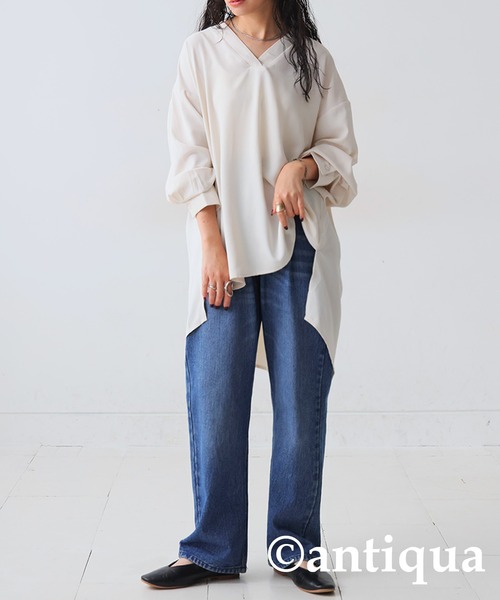 antiqua 「antiqua」 「patterntorso」長袖ブラウス P ブルー レディース - 画像 (7)