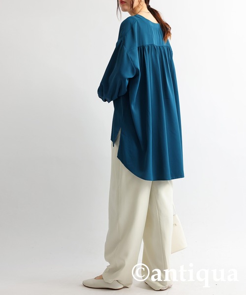 antiqua 「antiqua」 「patterntorso」長袖ブラウス P ブルー レディース - 画像 (9)