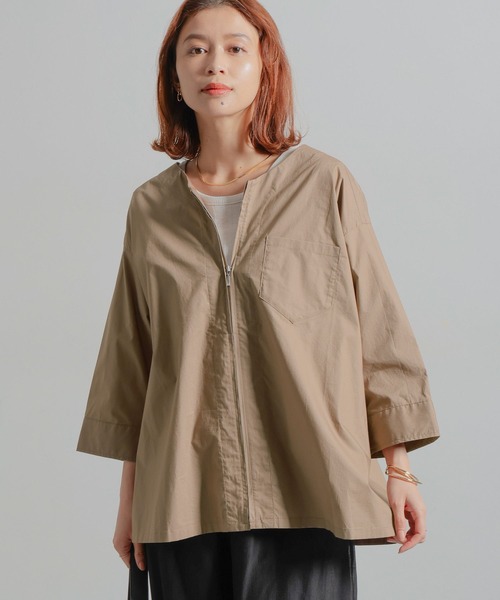 studio CLIP ブルゾン アウター ノーカラーシャツブルゾン レディース - 画像 (3)