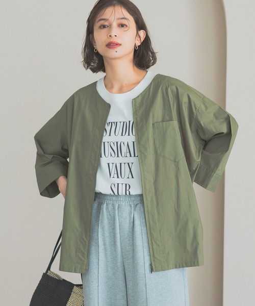 studio CLIP ブルゾン アウター ノーカラーシャツブルゾン レディース - 画像 (4)