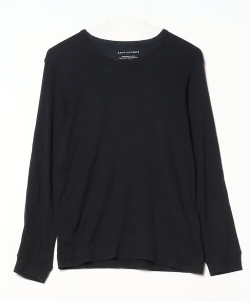 NANO universe 「NANO universe」 長袖Tシャツ S ブラック メンズ