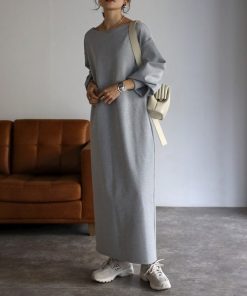 Bonjour Sagan 「Bonjour Sagan」 長袖ワンピース FREE グレー レディース