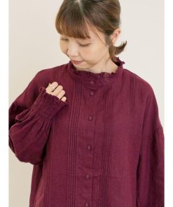 Samansa Mos2 ブラウス シャツ 「Cross×Linen」ピンタックブラウス レディース