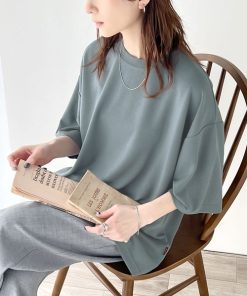 classicalelf 「classicalelf」 7分袖カットソー X-LARGE ブルー レディース