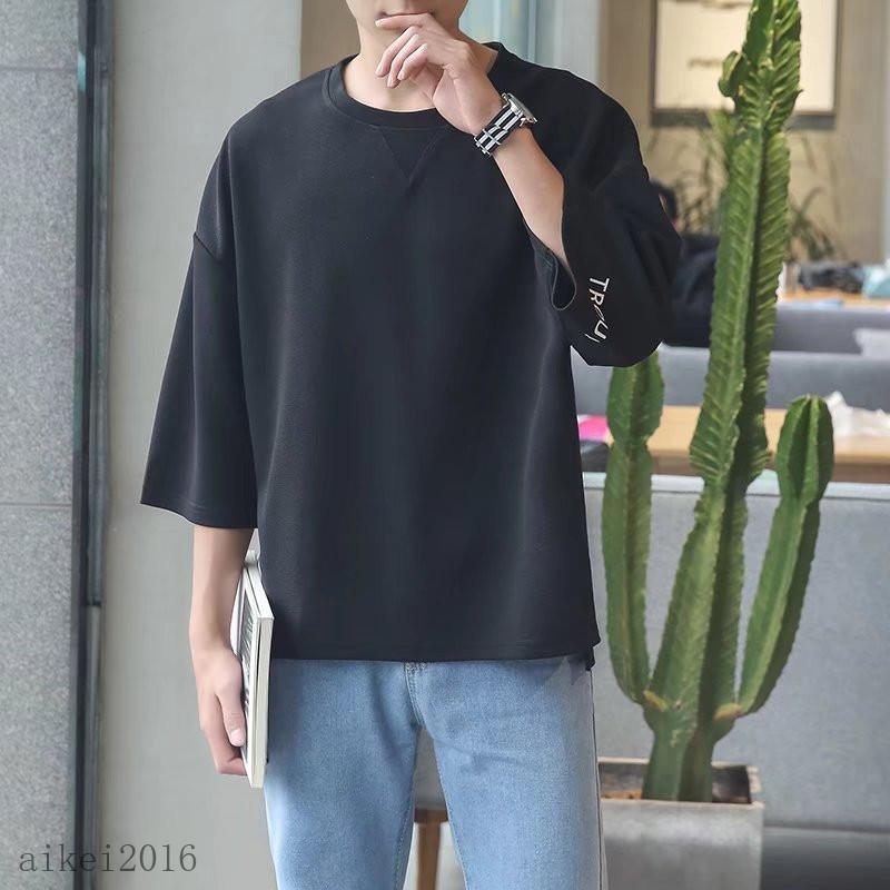 Tシャツ 夏服 メンズ 七分袖 無地 カットソー 柔らかい おしゃれ 軽い カジュアル スポーツ シンプル 快適 オールシーズン 夏新作 - 画像 (3)