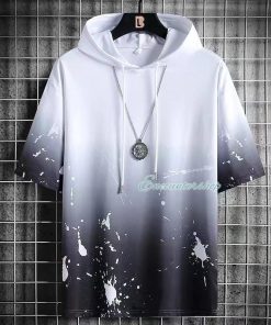 半袖パーカー メンズ パーカー 夏 グラデーション 半袖 薄手 無地 フード付き おしゃれ カジュアル 涼しい スポーツ 新作 大きいサイズ