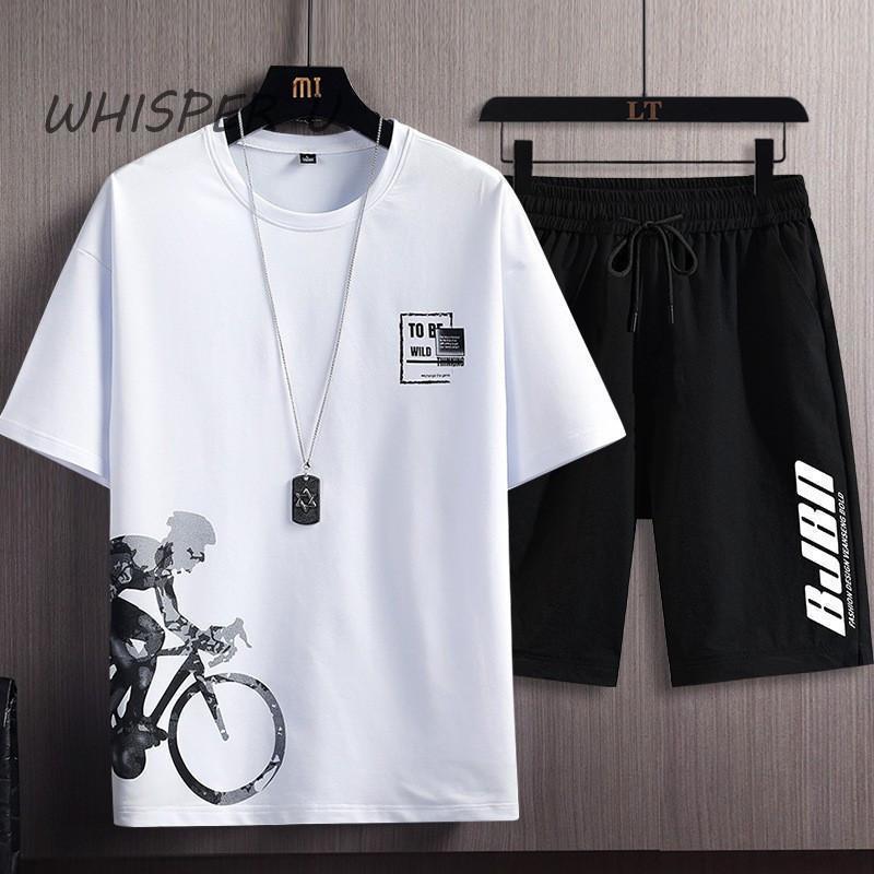 セットアップ メンズ 上下セット Tシャツ ハーフパンツ ショートパンツ 夏 大きいサイズ 半袖 運動着 部屋着 ルームウェア スウェット - 画像 (4)