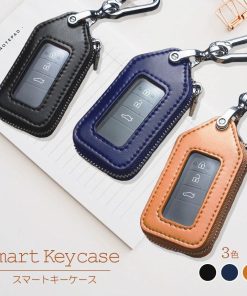 スマートキーケース スマートキーカバー スマートキー対応 キーケース カラビナ付き 多機能 窓付き 3色 3カラー メンズ キーホルダー 車キーカバー