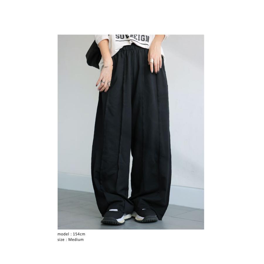 antiqua 裏毛 ワイドパンツ レディース ロング アウトシーム 送料無料・メール便不可 - 画像 (2)