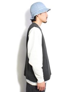 BIG MIKE SALE セール ビッグマイク ベスト PIGMENT 鹿の子 SWEAT VEST -BLACK- メンズ プルオーバーベスト ピグメント染め