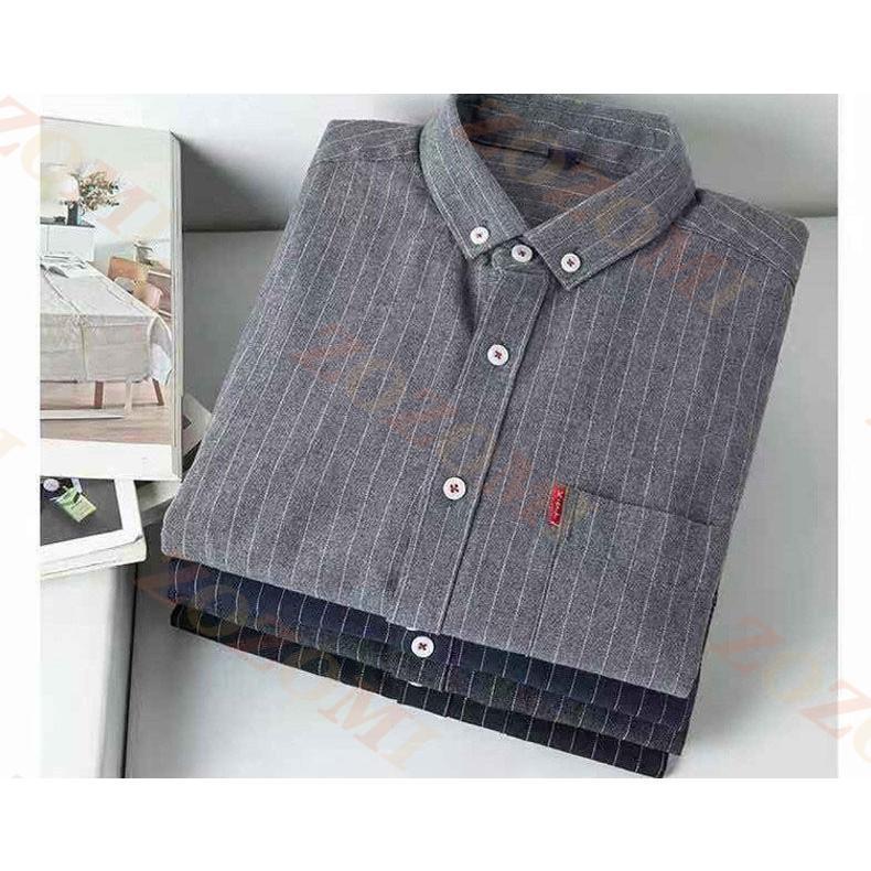 カジュアルシャツ メンズ ストライプ柄 ボタンダウンシャツ ス 長袖 シャツ 細身 ファッション 20代 30代 春物 - 画像 (9)