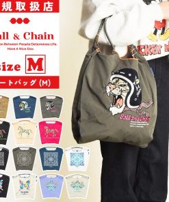 Ball＆Chain 正規取扱店 ボールアンドチェーン Ball&Chain Mサイズ ショッピングバッグ shopping bag トートバッグ エコバッグ レディース 刺繍 バッグ 虎 馬 蝶 鳥