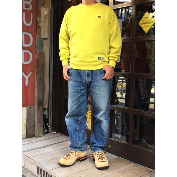 Russell Athletic RUSSELL ATHLETIC ラッセルアスレチック Bookstore Sweat Crew Neck Shirt RC-1015 アメカジ メンズ 長袖 CREW SWEAT 丸首 トレーナー PEAR ペアー 後染め - 画像 (3)