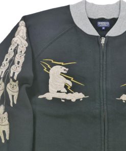 TAILOR TOYO テーラー東洋 TT69475 SUKA ZIP SWEAT EMBROIDERED "ALASKA"" BLACK 刺繍ジップスウェット ブラック