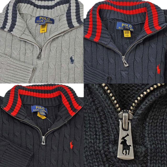 POLO RALPH LAUREN Ralph Lauren ラルフローレン ボーイズ ケーブル編み コットン ハーフジップセーター #323868894 - 画像 (7)