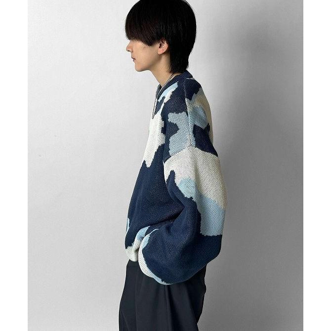 Confirm コンファーム バルーンスリーブ 多色迷彩柄 煙柄ジャガード ビッグシルエットプルオーバーニット ユニセックス おしゃれ かっこいい ブランド - 画像 (6)