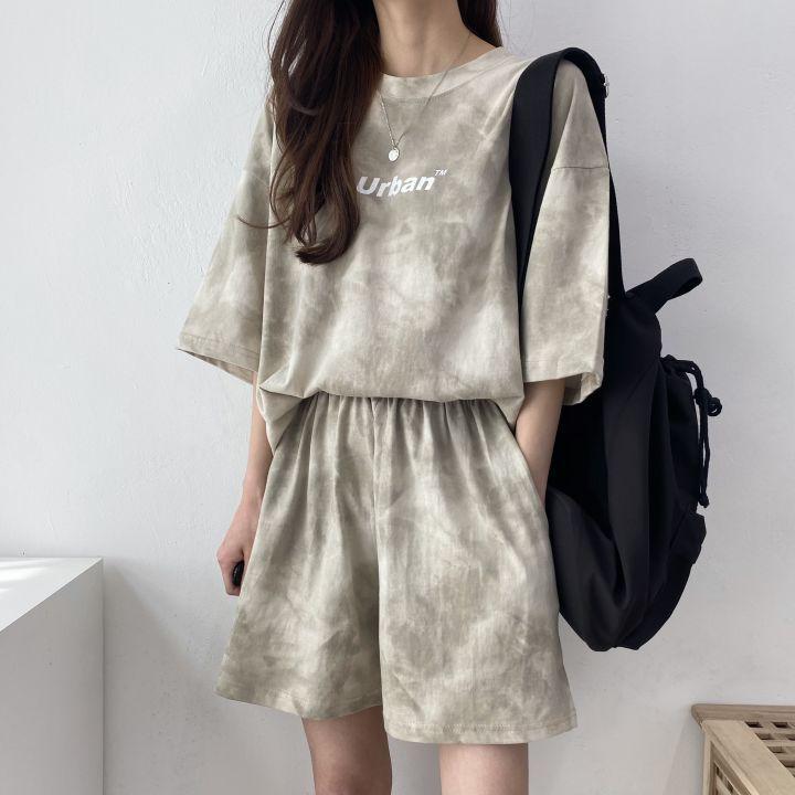 パンツレディース2点セット2022 夏ファッションカジュアルスポーツウェアセットゆったりコットン大きい - 画像 (6)