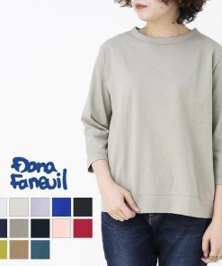 DANA FANEUIL ダナファヌル Dana Faneuil ムラ糸天竺セットイン7分袖Tシャツ D-5721301 無地 ワイド 日本製 レディース 2025秋冬