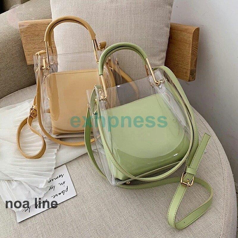 2wayクリアバッグ 透明 ショルダーバッグ レディース 実用的 斜めがけ バッグ プレゼント ハンドバッグ 誕生日 通勤バッグ 軽い 小さめ 軽量 大人 上品 - 画像 (2)