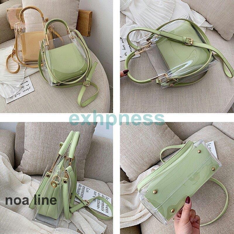 2wayクリアバッグ 透明 ショルダーバッグ レディース 実用的 斜めがけ バッグ プレゼント ハンドバッグ 誕生日 通勤バッグ 軽い 小さめ 軽量 大人 上品 - 画像 (3)